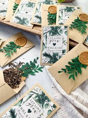 100 Flower Seed Packets Party Wedding Favours DIY